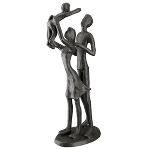 Skulptur – Braunes Eisen, Strukturierte Oberfläche, Familienmotiv, 20 cm - Familienglück | Gilde