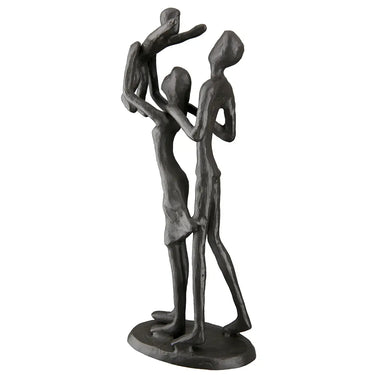 Skulptur – Braunes Eisen, Strukturierte Oberfläche, Familienmotiv, 20 cm - Familienglück | GILDE