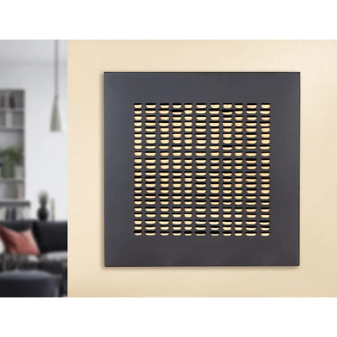 Wandrelief – Mattes Metall, Schwarzer Rahmen, Grafische Form, 80 cm - Torus | GILDE