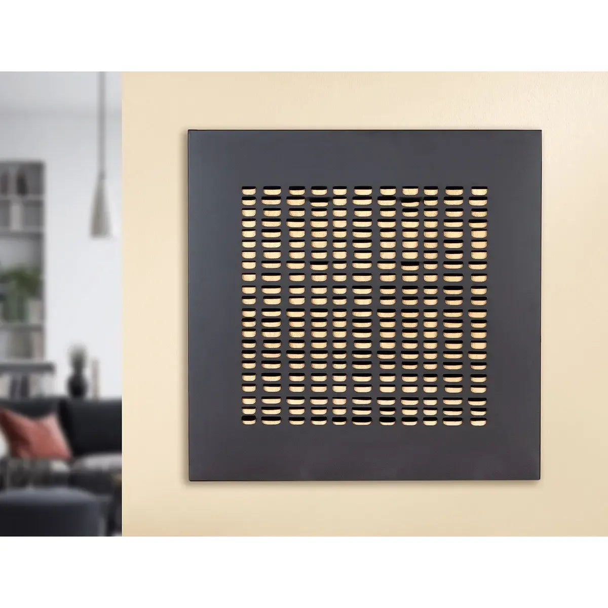 Wandrelief – Mattes Metall, Schwarzer Rahmen, Grafische Form, 80 cm - Torus | Gilde