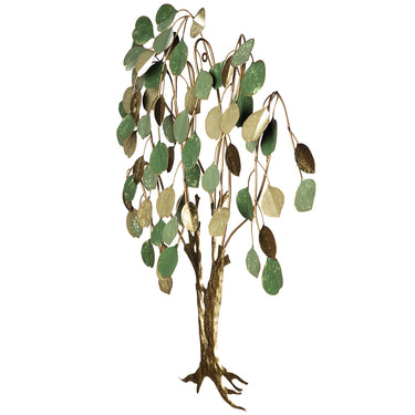 Wandrelief – Goldgrüne Blätter, Metallische Optik, Baummotiv Design - Golden Oak | Gilde