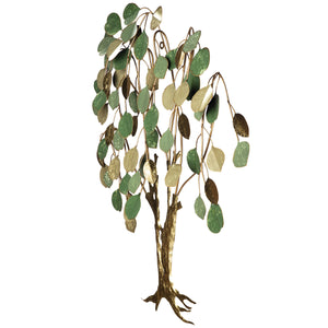 Wandrelief – Goldgrüne Blätter, Metallische Optik, Baummotiv Design - Golden Oak | Gilde