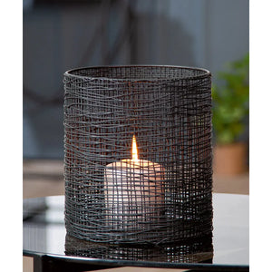 Windlicht – Schwarzes Metall, Matte Optik, Höhe 21 cm - Welding | Gilde