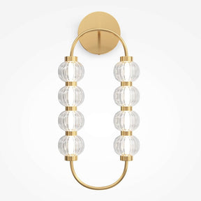 Wandleuchte Gold, gerippte Glaskugeln, LED 3000 K – Amulet - Esszett Luxury | Stilvolles Wohnen mit Charakter