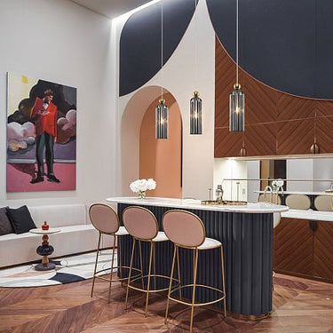 Pendelleuchte gebürsteter goldfarbener Metallrahmen mit rauchgrauem geriffeltem Glasschirm, 1×E14 40 W – MOD302PL‑01GR | Maytoni - Esszett Luxury | Stilvolles Wohnen mit Charakter