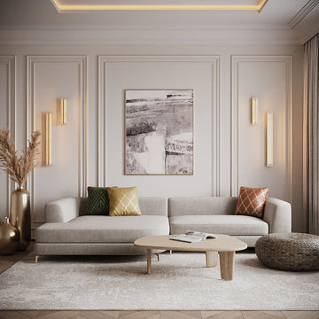 Wall light brass, satin finish, alabaster – Albatre