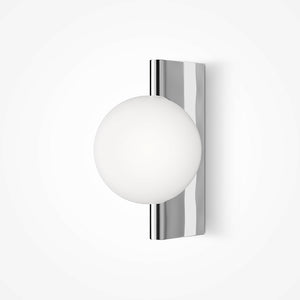 Wall light Chrome, spherical opal glass shade, G9 25W – Avant-garde | Maytoni