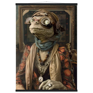 Schulposter Korallen-Seedier, Steampunk-Stil, antike silberfarbene Uhr, bronzefarbene Brille | St Tropez Art