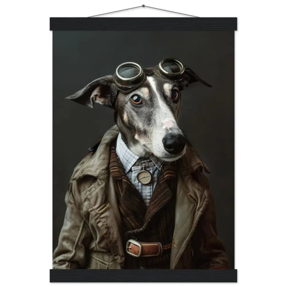Schulposter – Irischer Setter, Steampunk-Outfit, antike Taschenuhr | St Tropez Art