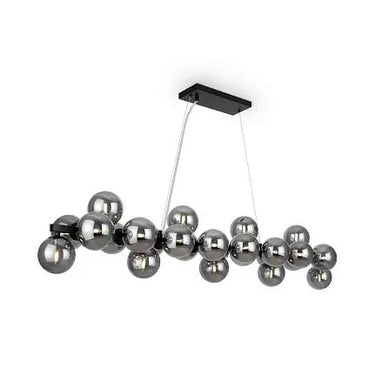Pendant lamp with chrome-colored metal frame and smoke-grey mirrored glass shades in a modern design – Dallas | Maytoni