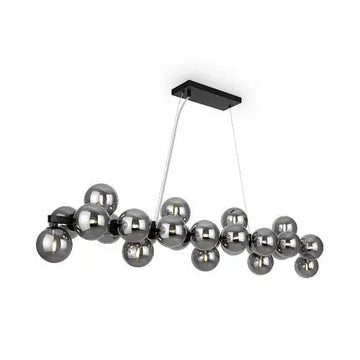 Pendant lamp with black metal frame and smoked glass in modern design - Dallas | Maytoni