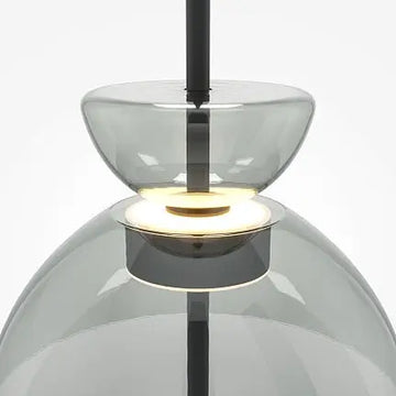 Pendant Lamp Matte Black Metal Frame Smoke Grey Oval Glass LED 12W 3000K – Bangkok | Maytoni