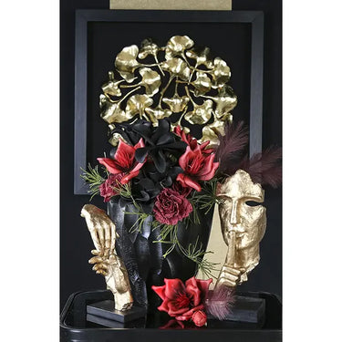 Skulptur – Goldene Optik, Strukturierte Oberfläche, Ausdrucksstarkes Gesicht - Silence | Gilde