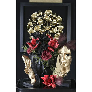 Skulptur – Goldene Optik, Strukturierte Oberfläche, Ausdrucksstarkes Gesicht - Silence | Gilde