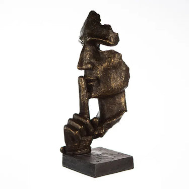Skulptur – Bronzene Optik, Strukturierte Oberfläche, Stilles Motiv - Silence | Gilde