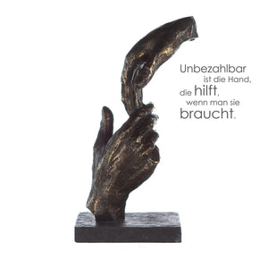 Skulptur – Bronzene Optik, Strukturierte Oberfläche, Symbolische Hände - Two Hands | Gilde