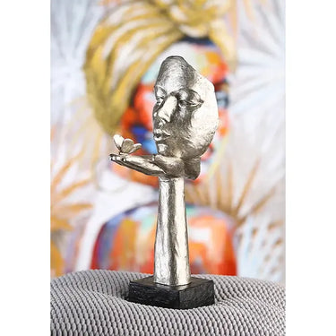 Skulptur – Antike Oberfläche, Silberne Optik, Ausdrucksstarkes Gesicht - Desire | Gilde