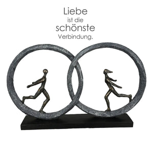 Skulptur – Bronzene Optik, Strukturiertes Material, Romantisches Motiv - So in Love | Gilde