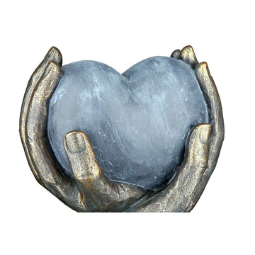 Skulptur – Symbolische Hände, Bronze Optik, Herzmotiv - Herz in Händen | Gilde
