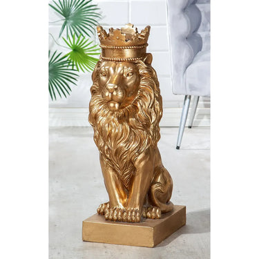 Skulptur – Magnesia Material, Antik Finish, Gold Optik - Löwe | Gilde