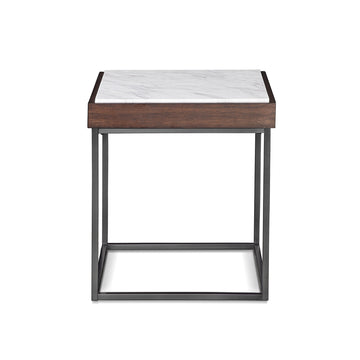 Beistelltisch – Jazz Marmor, Walnussfurnier, Gebürsteter Edelstahl, 63 cm Höhe    - Ennis | Modus Furniture International