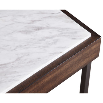 Beistelltisch – Jazz Marmor, Walnussfurnier, Gebürsteter Edelstahl, 63 cm Höhe    - Ennis | Modus Furniture International