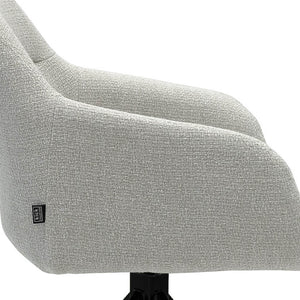 Drehstuhl – Strukturstoff Bezug, Schwarzes Metallgestell, Weiße Farbe - Ravi | Kick Collection
