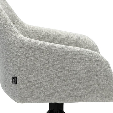 Drehstuhl – Strukturstoff Bezug, Schwarzes Metallgestell, Weiße Farbe - Ravi | Kick Collection