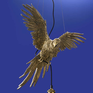 Ceiling Light – Sculptural Design, Exotic Animal Motif, Polyresin Construction, Golden Finish – Parrot Percy | WERNS
