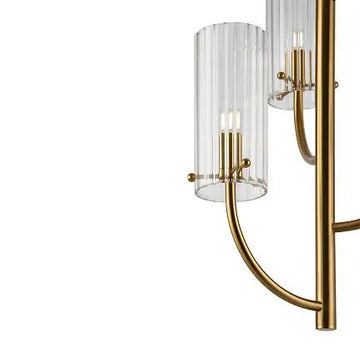 Pendant lamp with brass finish and fluted glass shades in an elegant design – Arco | Maytoni