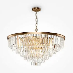 Pendant lamp with brass frame and crystal pendants in a luxurious design – Revero | Maytoni