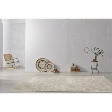 Teppich – Creme Viskose, Weiche Oberfläche, Pflegeleicht Design, 150 cm - Bridget 125 | Kayoom