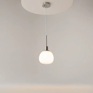 Pendant light with opal glass diffuser and nickel finish in a modern design - Erich | Maytoni