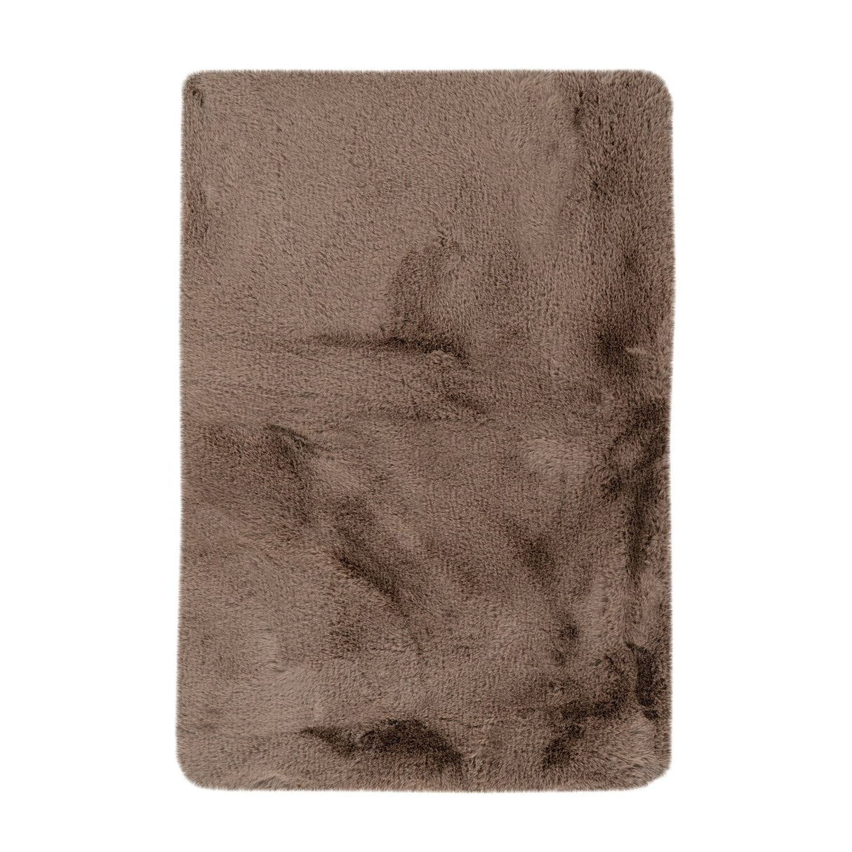 Badematte – Kunstfell Oberfläche, Hoher Flor, Dunkelbeiger Farbton, 40 x 60 cm - Rabbit 225 | Kayoom