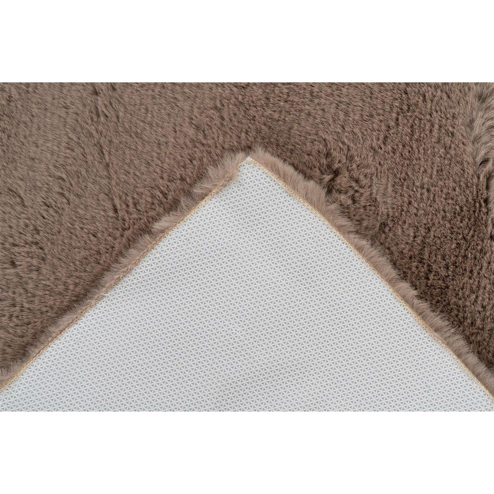 Badematte – Kunstfell Oberfläche, Hoher Flor, Dunkelbeiger Farbton, 40 x 60 cm - Rabbit 225 | Kayoom