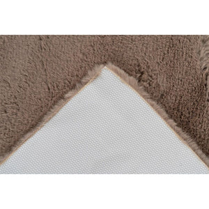 Badematte – Kunstfell Oberfläche, Hoher Flor, Dunkelbeiger Farbton, 40 x 60 cm - Rabbit 225 | Kayoom