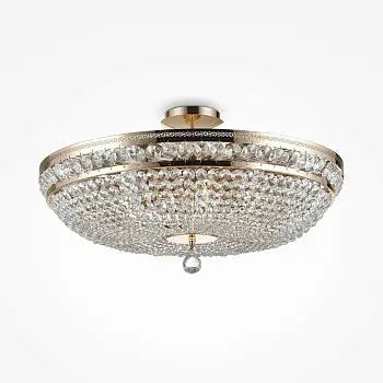 Chandelier gold-plated metal frame & crystal pendants & twelve E14 sockets – Ottilia | Maytoni