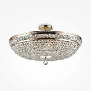 Chandelier gold-plated metal frame & crystal pendants & twelve E14 sockets – Ottilia | Maytoni