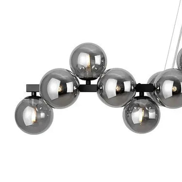 Pendant lamp with chrome-colored metal frame and smoke-grey mirrored glass shades in a modern design – Dallas | Maytoni
