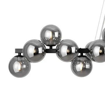 Pendant lamp with chrome-colored metal frame and smoke-grey mirrored glass shades in a modern design – Dallas | Maytoni