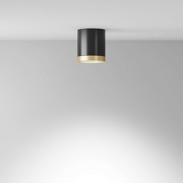 Deckenleuchte aus schwarzem Aluminium mit goldener Zierleiste und mattem Diffusor – Hoop | Maytoni - Esszett Luxury | Stilvolles Wohnen mit Charakter
