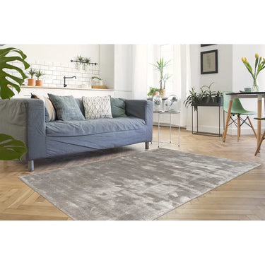 Teppich – Feine Viskose, Baumwollrücken, Silberoptik, 150 cm - Village 125 | Kayoom
