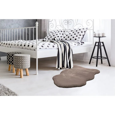 Teppich – Taupe Farbe, Weicher Flor, Felloptik 90 cm - Rabbit Light 825 | Kayoom
