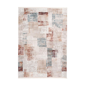 Low-Pile Rug Vintage Design Cotton Back Polypropylene/Polyester Mix – Acropolis 425 | Kayoom