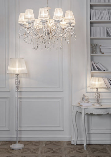 Chandelier with Metal, Organza Crystal Pendants & 8 E14 Sockets – Grace | Maytoni