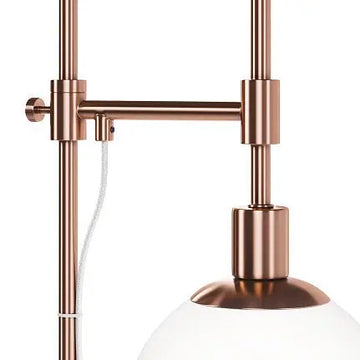 Floor Lamp Brass-Metal Frame Satin White Glass Adjustable Height – Erich | Maytoni