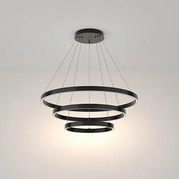Pendant lamp with black aluminum finish, 800 mm diameter, integrated LED 88 W, 5200 lm, 4000 K, height adjustable – Rim | Maytoni