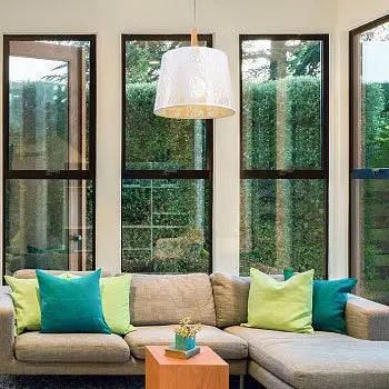 Pendant lamp White metal frame, wood details, screen-printed shade - Lantern | Maytoni