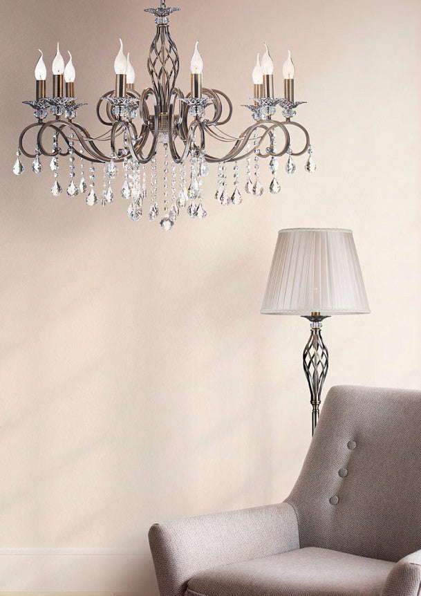 Chandelier metal frame & bronze fittings & ten E14 sockets – Grace | Maytoni
