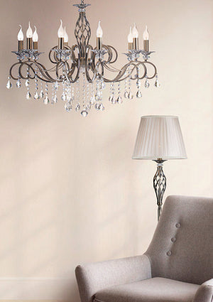 Chandelier metal frame & bronze fittings & ten E14 sockets – Grace | Maytoni